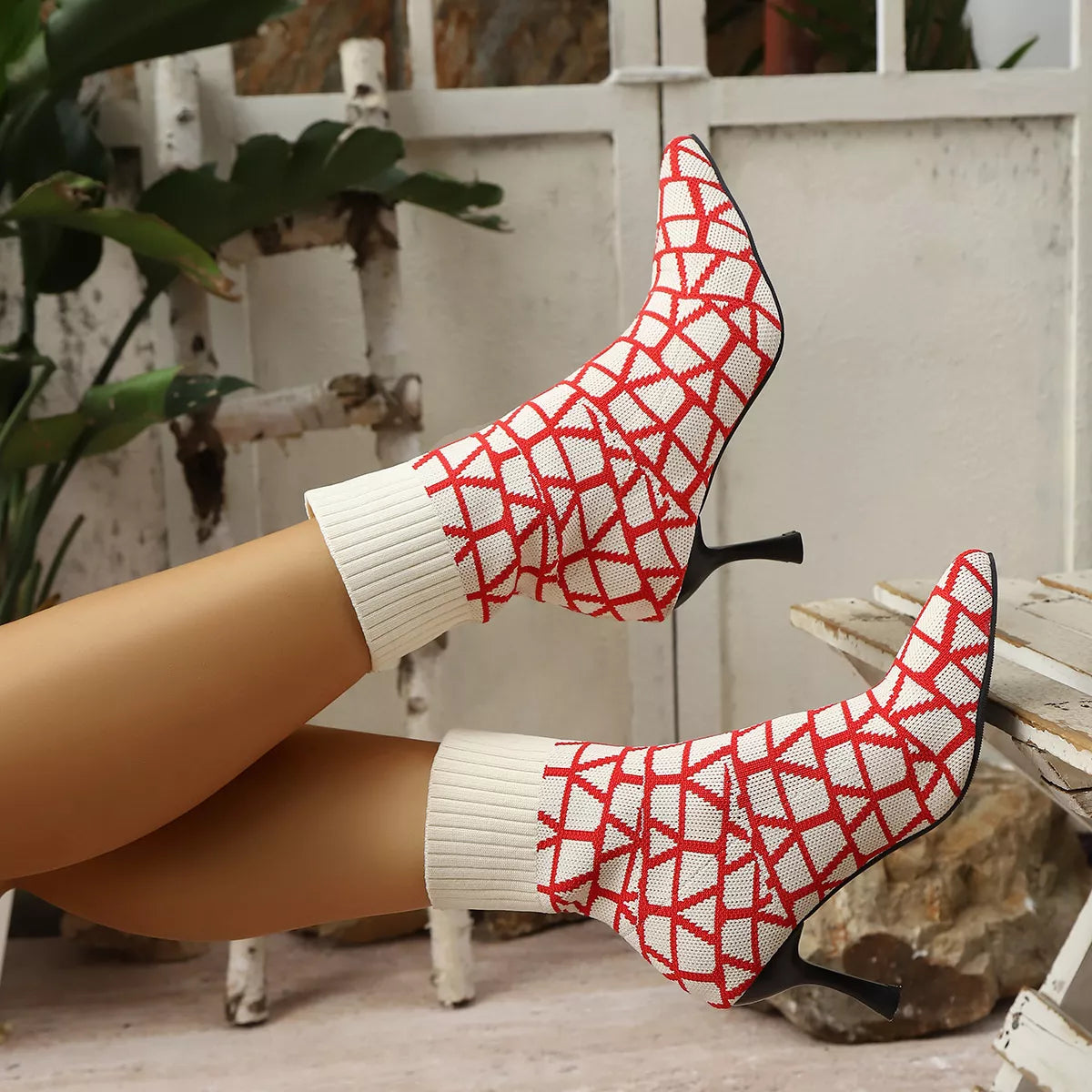 Women's Stiletto Boots Mesh Geometric Point Toe High Heels Shoes d9ed1bd802f14d2ab29e80d4aa623db2-Max-Origin Trendsi