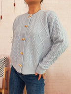 Women's Cardigan Cable Knit Button-Up Long Sleeve Knitwear d9ed6d0c969f4e81aa97ae99d463d418-Max-Origin Trendsi