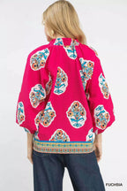 Umgee Womens Tunic Blouse Fuchsia Boho Floral Print Smocked Top da280f8e-e995-4b5b-ad18-c338e8e6ec12-Max-Origin Trendsi
