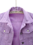 Cropped Denim Jacket Women's Half Sleeve Flap Pockets Plus Sizes S-5XL da2eef64-9036-4dfd-9da4-a987c9639636-Max Trendsi