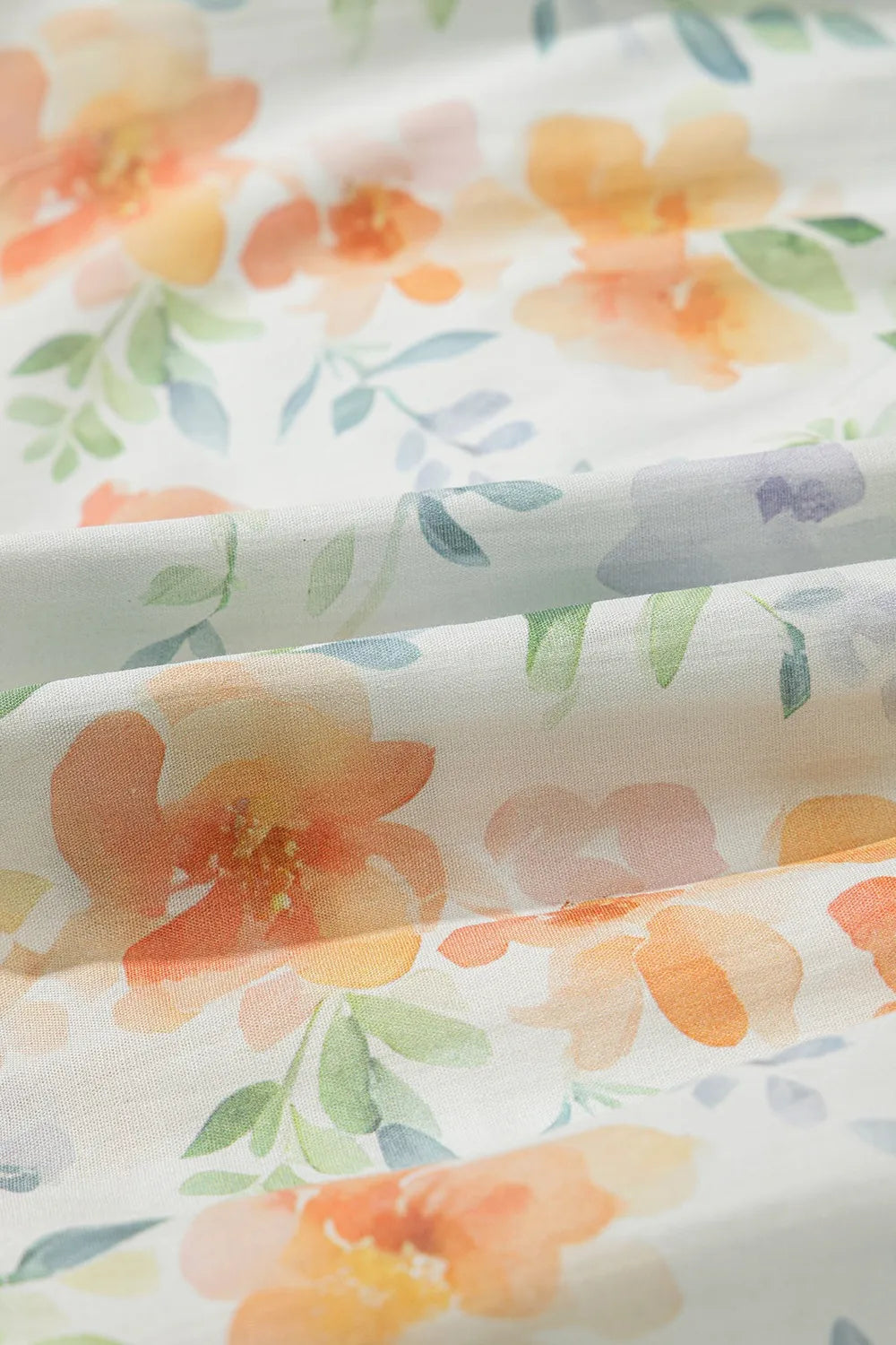 Floral Mini Dress Cotton Frill Notched Puff Short Sleeve Hight Waisted da355481-f5c3-42ba-9fc1-f7b2dfdff8c1-Max-Origin Trendsi