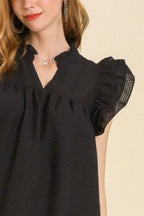 Umgee Mini Dress Black Layered Ruffle Short Sleeve Babydoll da97ce59-6cf8-498e-9dd3-84f3d374bb26-Max Trendsi