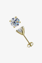Stud Earrings Silver 1 Carat Moissanite 4-Prong 925 Sterling Gold Silver daa91cc6f0d949cea04e4cf47b944608-Min Trendsi