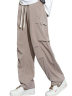 Men's Plus Size Relaxed Fit Cargo Pants with Adjustable Drawstring Waist