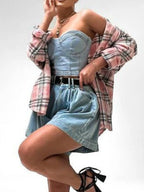 Women's Denim Set Sweetheart Neck Tube Top and Shorts Two-piece dae00b93-0317-453f-a6fa-80eb2041fa01-Max-Origin Trendsi