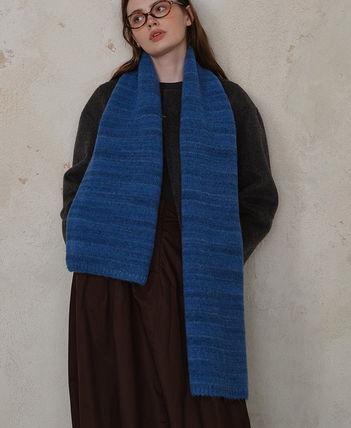 Women Fur Scarf Striped Detail Knit Long Soft Warm Accessories Royal Blue One Size db03a5e3-444c-4c6d-bde4-5380f11f3803-Max Trendsi