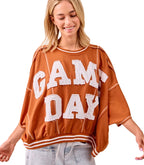 BiBi Gameday Patchwork Stitch Detail French Terry Top