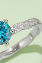 Murray Silver Ring 1 Carat Moissanite Stone Gold Blue Pink 925 Sterling Platinum-plated db0eaf2bc8a64c86b128e3cc1dba20e2-Max Trendsi