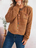 Women's Cardigan Colorful Button-Up Ribbed Hem with Chest Pocket Khaki One Size db31bb1200a24b2f9b314bba1982b688-Max-Origin Trendsi