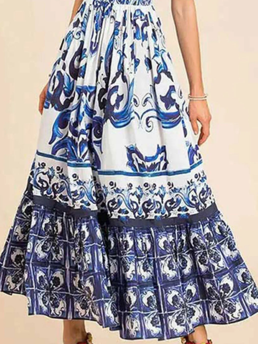 Maxi Cami Dress Printed Sweetheart Neck Ruffled Empire Waist db70f1fb-f307-4782-8337-cf67d75e317d-Max-Origin Trendsi