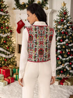 Womens Vest Coat Floral Embroidered Deep Red Tie-Front Sleeveless db82943c-927e-4140-a3d1-6f986f771054-Max-Origin Trendsi
