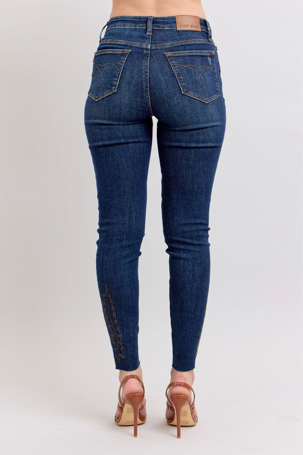 Judy Blue Skinny Jeans Embroidered High Rise Dark Washed Denim Pants db93d7ae-be6e-418a-957a-f3c5e4d3b2a3-Max Trendsi