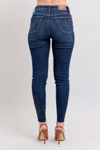 Judy Blue Skinny Jeans Embroidered High Rise Dark Washed Denim Pants db93d7ae-be6e-418a-957a-f3c5e4d3b2a3-Max Trendsi