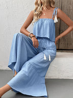 Women's Outfit Set Ruffle Cami Crop Top and Wide Leg Pants Light Blue dbc1ab89-b01d-4a4c-9d59-2c4a6bdd1325-Max-Origin Trendsi