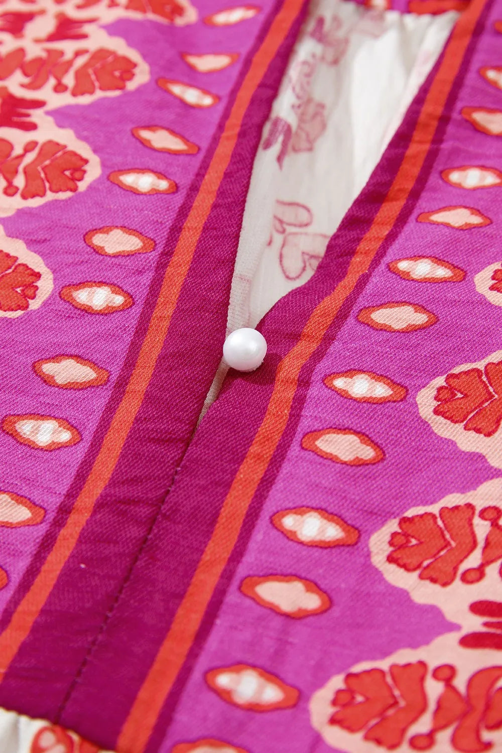 Boho Mini Dress Hot Pink Floral Short Sleeve Tie Neck dbf3eace-54ee-4ba6-b184-bc91702f9f3e-Max-Origin Trendsi