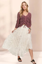 ADORA Maxi Skirt Cloud Fluffy Beige Elastic Waist Sheer Tiered Lined dc5c5605fd24417ea9fb4c063f5142f9-Max-Origin Trendsi