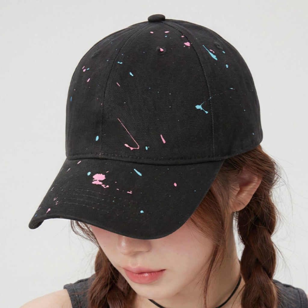 Splatter Paint Baseball Cap in Cotton, One Size Fits All