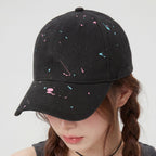 Splatter Paint Baseball Cap in Cotton, One Size Fits All