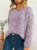 Women's Sweater Colorful Knit Oversized Long Sleeve Pullover dcb3a697446644858e2f52e71fd0da0e-Max-Origin Trendsi