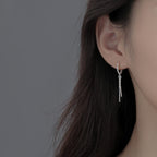 925 Sterling Silver Hoop Drop Earrings