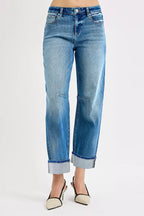 RISEN Womens Jeans Crop Barrel Cuffed Slouchy Medium Wash Denim Pants dd0f47d5-07c3-4109-9bde-3882b214e2c4-Max-Origin Trendsi