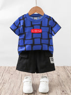 Children's Printed Short Sleeve T-Shirt and Shorts Set