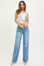 RISEN Womens Straight Jeans Slouchy Medium Wash Denim Pants dd62801de7054505a2074cdd088b9622-Max-Origin Trendsi