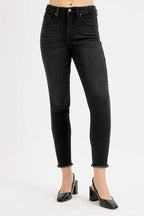 RISEN Women's Black Skinny Jeans Tummy Control High Rise Adjustable Waist dd6f877a8e0e4626b76667c8aeedd7c1-Max-Origin Trendsi