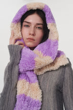 Fuzzy Striped Scarf Contrast Multifunction Head Long Fashion Accessories dd70afba-585a-4396-b86f-561ee78916e7-Max Trendsi