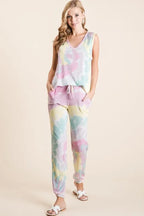 BiBi Tie Dye Casual Pants French Terry Lavender Multi Pocketed Jogger dd9bc74e446c462abe9e8336fa5c4d4c-Max-Origin Trendsi