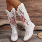 Women's Boots Western Embroidered Block Mid Heels Shoes ddbdffc2ff13485cb2c181f63a734e4a-Max-Origin Trendsi