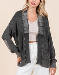 Mittoshop Black Cotton Cardigan Contrast Patch Open Mineral Wash Knitwear Black ddc2a5c6-7417-4e15-a30b-73a82c7ed1dc-Max Trendsi