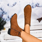 Women's Boots Chelsea Pu Leather Block Mid Heels Shoes Dark Brown ddeb7dfdfca94c8f900858171295aaee-Max-Origin Trendsi