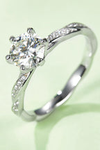 Murray Silver Ring 1 Carat Moissanite Stone 925 Sterling Platinum-plated with Box de02a354217c40e985eeab4d109eb12e-Max Trendsi