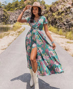 Floral Print Short Sleeve Dress
