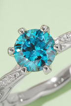 Murray Silver Ring 1 Carat Moissanite Stone Gold Blue Pink 925 Sterling Platinum-plated de3a7d8f7007411d9d9efdebd8c31bcc-Max Trendsi