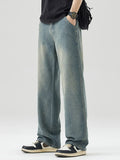Men's Wide Leg Jeans Vintage Blue Wash Loose Denim Classic Pants Air Force Blue de40aa10b44a40eba11667475fabd762-Max-Origin Trendsi
