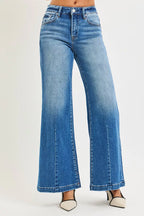 RISEN Womens Wide Leg Jeans Flared Look Mid Rise Medium Wash Denim Pants de424289bd6c47be9b49e98f670c291d-Max-Origin Trendsi