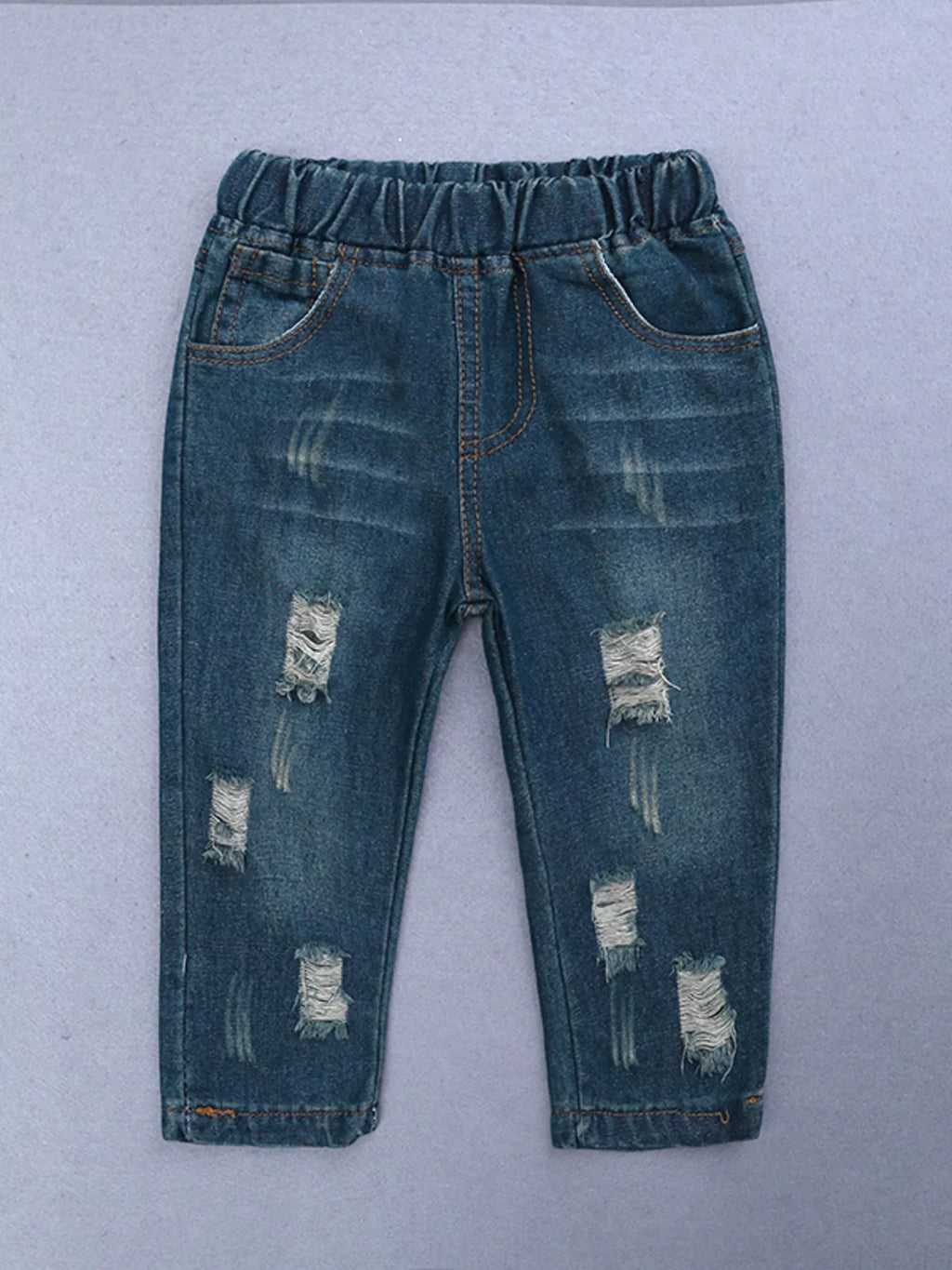 Boy's Children's Set Color Block Shirt & Ripped Jeans 2 Pcs de47328b13f04cdfa07c2c0a5a99c886-Max-Origin Trendsi