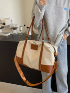 Travel Bag Canvas Leather Trim Large Handbags de47b0e5-12ee-4453-9a45-e428dde8c01a-Max-Origin Trendsi