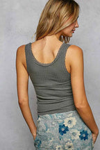 POL Tank Top Lace Trim with Front Button Closure and Pocket de52b2ef-76f4-4f3a-bf22-937ab50b0b6b-Max-Origin Trendsi