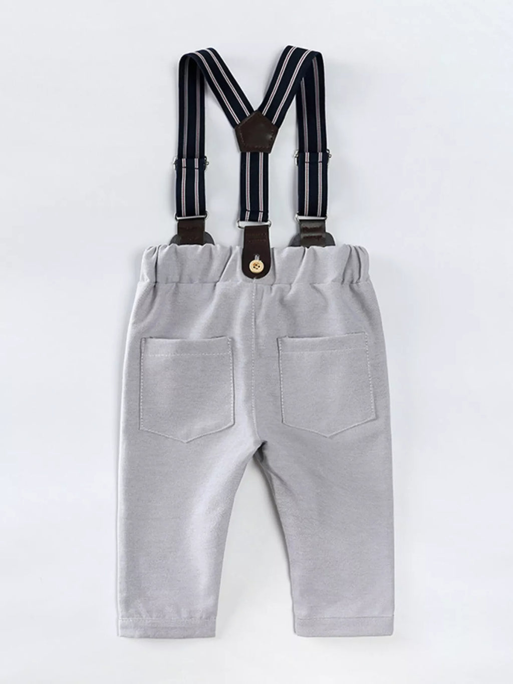 Boy's Outfit Set Cotton Button Up Shirt and Pants Overall 4 Pcs for Children de5a6afc465b4299bb3da27b81abf2c8-Max-Origin Trendsi