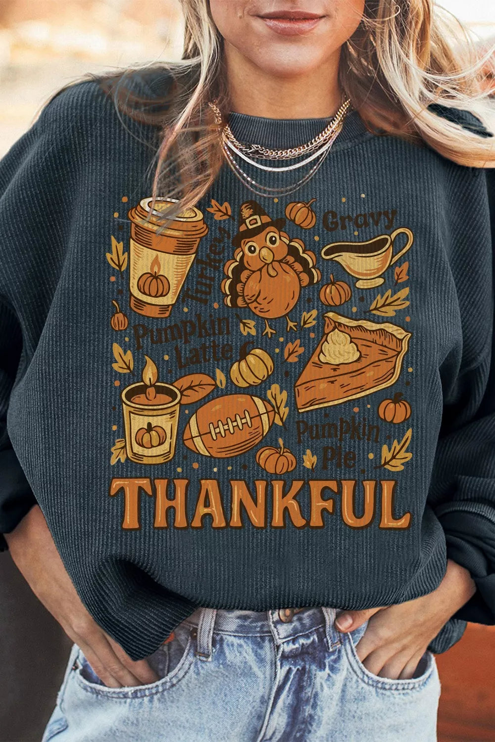 Women's Sweatshirt Thankful Thanksgiving Graphic Long Sleeve Top de630d0e-0377-49e0-a8f1-2bf13dbf9380-Max-Origin Trendsi