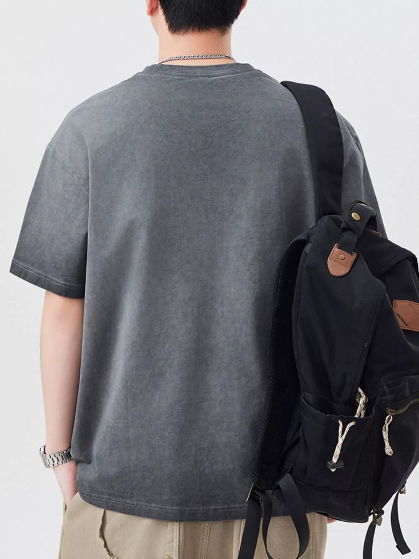 Men's T-Shirt Cotton Letter Round Neck Short Sleeve Top de90b7f7-f599-4fa6-97d3-94e8dcafaf19-Max-Origin Trendsi