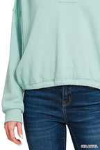 Zenana French Terry Collared Exposed Seam Sweatshirt dea7521ef89e4c94bffd49b20573479e-Max-Origin Trendsi