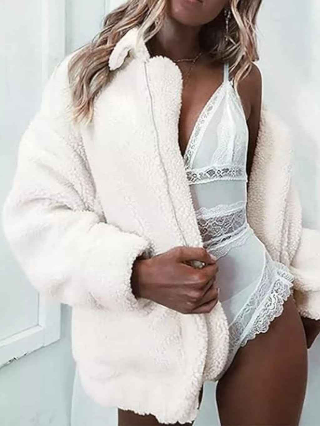 Womens Fleece Jacket Cozy Soft Zip Up Plus Sizes S-3XL White defcc2af-468a-4878-bbd5-3838be787371-Max-Origin Trendsi