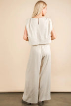 VERY J Outfit Set Solid Woven Top & High Waisted Pants Pocketed 2 Pcs df20d0b029bf45759f7b5db026ba0c6c-Max-Origin Trendsi