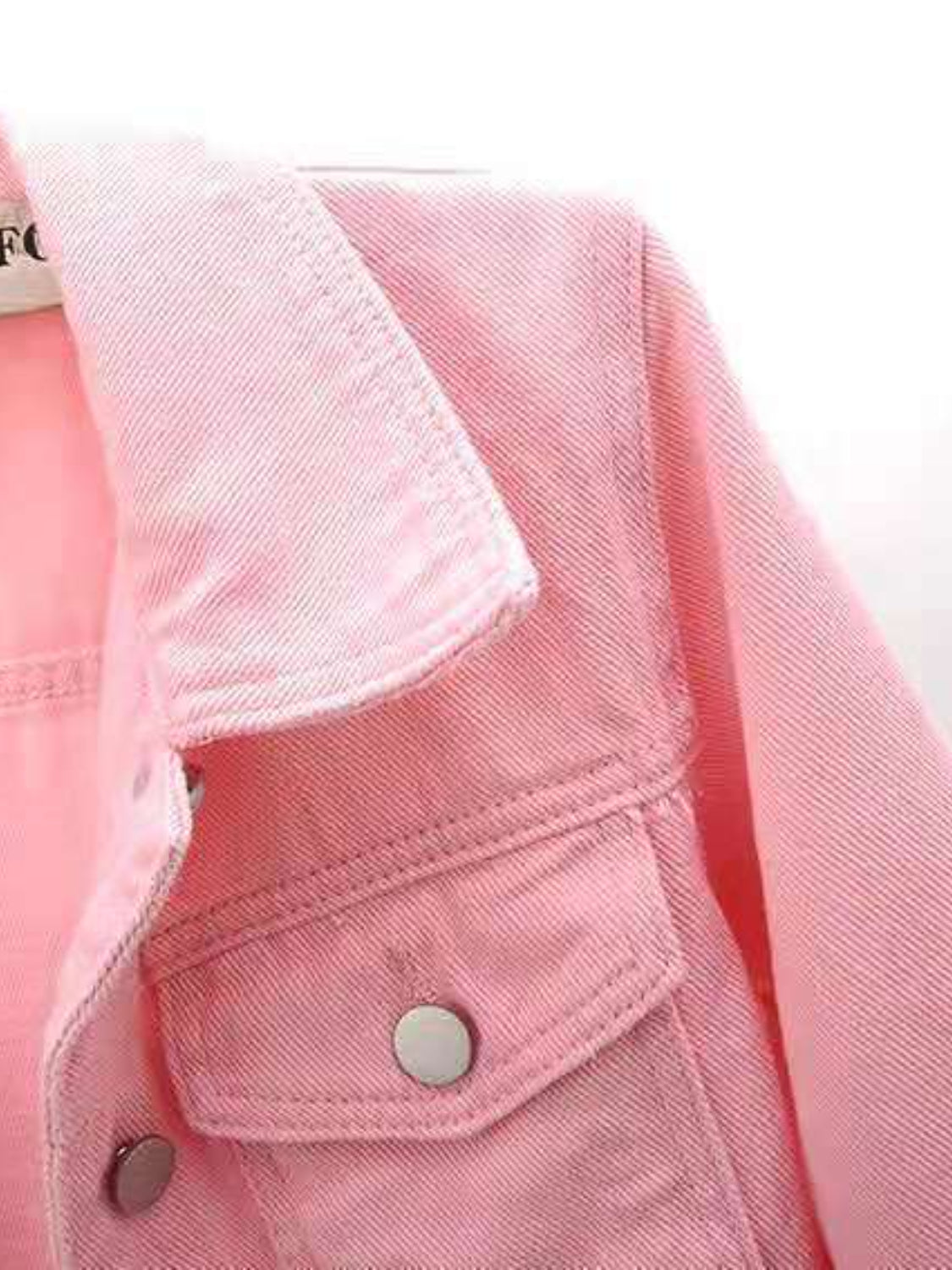 Cropped Denim Jacket Women's Half Sleeve Flap Pockets Plus Sizes S-5XL df4e4951-5d2e-45fd-a7b9-bea5988ca1d1-Max Trendsi