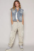POL Denim Vest Assymetrical Front Closure Raw Hem Womens Outwear df6a6916-9d93-4ef4-9805-da06385ef7de-Max-Origin Trendsi