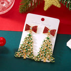 Christmas Drop Earrings Tree Bow 18K Gold-Plated Rhinestone Jewelry df820cb2-3e22-4855-a5ad-3ecefe86342b-Max-Origin Trendsi